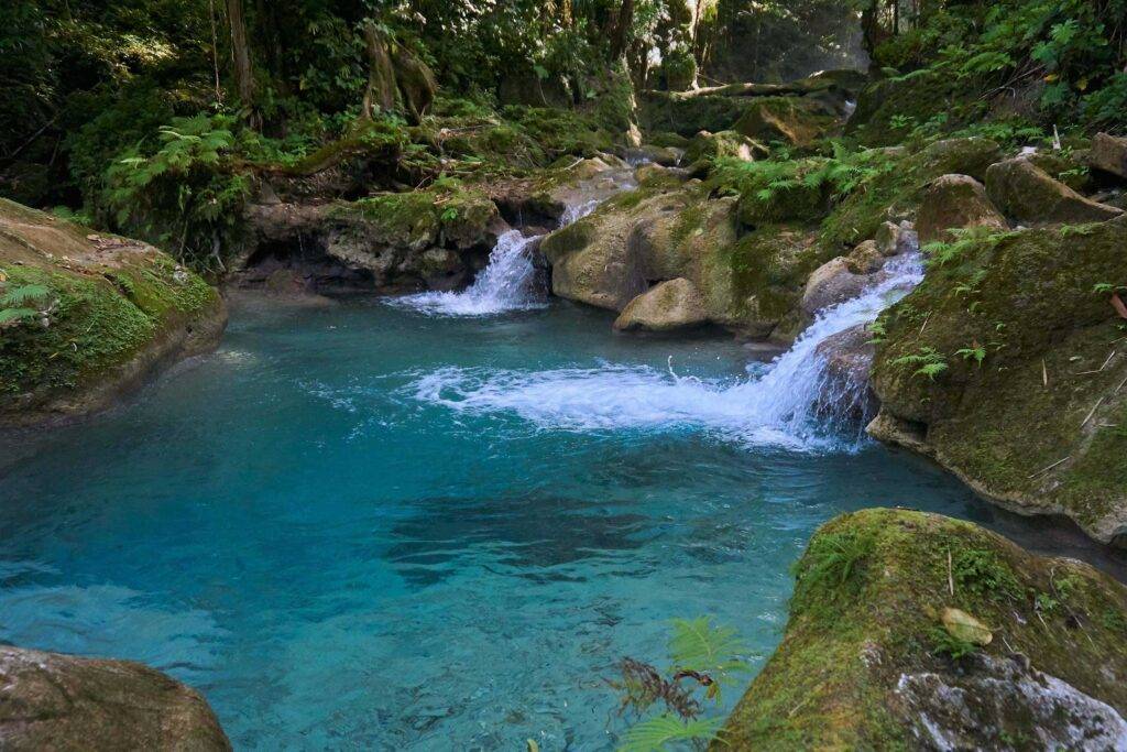 Gorgeous natural blue waterfall pool